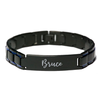 Load image into Gallery viewer, Bruce Bracelet Personalized for Men Custom Name Engraved Jewelry for Boys Men Him Birthday Christmas Adjustable Link Bracelet – front view
