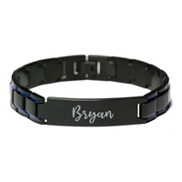 Load image into Gallery viewer, Bryan Bracelet Personalized for Men Custom Name Engraved Jewelry for Boys Men Him Birthday Christmas Adjustable Link Bracelet – front view
