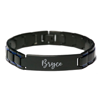 Load image into Gallery viewer, Bryce Bracelet Personalized for Men Custom Name Engraved Jewelry for Boys Men Him Birthday Christmas Adjustable Link Bracelet – front view
