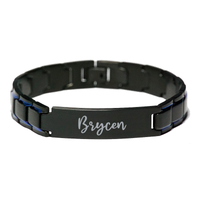Load image into Gallery viewer, Brycen Bracelet Personalized for Men Custom Name Engraved Jewelry for Boys Men Him Birthday Christmas Adjustable Link Bracelet – front view
