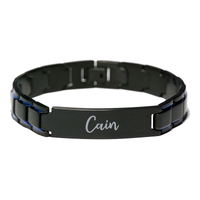 Load image into Gallery viewer, Cain Bracelet Personalized for Men Custom Name Engraved Jewelry for Boys Men Him Birthday Christmas Adjustable Link Bracelet – front view
