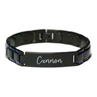 Load image into Gallery viewer, Cannon Bracelet Personalized for Men Custom Name Engraved Jewelry for Boys Men Him Birthday Christmas Adjustable Link Bracelet – front view
