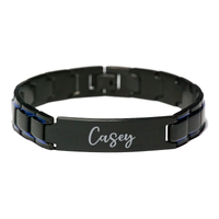Load image into Gallery viewer, Casey Bracelet Personalized for Men Custom Name Engraved Jewelry for Boys Men Him Birthday Christmas Adjustable Link Bracelet – front view
