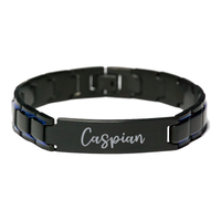 Load image into Gallery viewer, Caspian Bracelet Personalized for Men Custom Name Engraved Jewelry for Boys Men Him Birthday Christmas Adjustable Link Bracelet – front view
