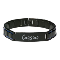 Load image into Gallery viewer, Cassius Bracelet Personalized for Men Custom Name Engraved Jewelry for Boys Men Him Birthday Christmas Adjustable Link Bracelet – front view
