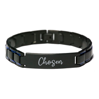 Load image into Gallery viewer, Chosen Bracelet Personalized for Men Custom Name Engraved Jewelry for Boys Men Him Birthday Christmas Adjustable Link Bracelet – front view
