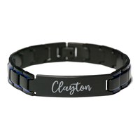 Load image into Gallery viewer, Clayton Bracelet Personalized for Men Custom Name Engraved Jewelry for Boys Men Him Birthday Christmas Adjustable Link Bracelet – front view
