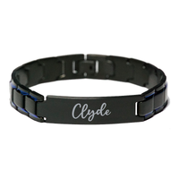 Load image into Gallery viewer, Clyde Bracelet Personalized for Men Custom Name Engraved Jewelry for Boys Men Him Birthday Christmas Adjustable Link Bracelet – front view
