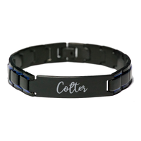 Load image into Gallery viewer, Colter Bracelet Personalized for Men Custom Name Engraved Jewelry for Boys Men Him Birthday Christmas Adjustable Link Bracelet – front view
