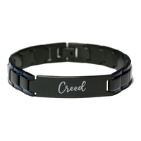 Load image into Gallery viewer, Creed Bracelet Personalized for Men Custom Name Engraved Jewelry for Boys Men Him Birthday Christmas Adjustable Link Bracelet – front view
