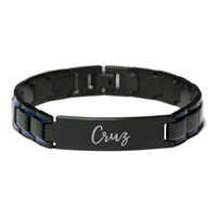 Load image into Gallery viewer, Cruz Bracelet Personalized for Men Custom Name Engraved Jewelry for Boys Men Him Birthday Christmas Adjustable Link Bracelet – front view
