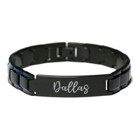 Load image into Gallery viewer, Dallas Bracelet Personalized for Men Custom Name Engraved Jewelry for Boys Men Him Birthday Christmas Adjustable Link Bracelet – front view
