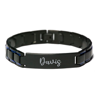 Load image into Gallery viewer, Davis Bracelet Personalized for Men Custom Name Engraved Jewelry for Boys Men Him Birthday Christmas Adjustable Link Bracelet – front view
