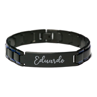 Load image into Gallery viewer, Eduardo Bracelet Personalized for Men Custom Name Engraved Jewelry for Boys Men Him Birthday Christmas Adjustable Link Bracelet – front view
