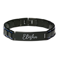 Load image into Gallery viewer, Elisha Bracelet Personalized for Men Custom Name Engraved Jewelry for Boys Men Him Birthday Christmas Adjustable Link Bracelet – front view
