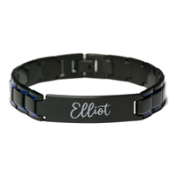 Load image into Gallery viewer, Elliot Bracelet Personalized for Men Custom Name Engraved Jewelry for Boys Men Him Birthday Christmas Adjustable Link Bracelet – front view
