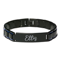 Load image into Gallery viewer, Ellis Bracelet Personalized for Men Custom Name Engraved Jewelry for Boys Men Him Birthday Christmas Adjustable Link Bracelet – front view
