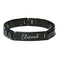 Load image into Gallery viewer, Elwood Bracelet Personalized for Men Custom Name Engraved Jewelry for Boys Men Him Birthday Christmas Adjustable Link Bracelet – front view
