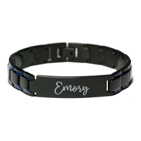 Load image into Gallery viewer, Emory Bracelet Personalized for Men Custom Name Engraved Jewelry for Boys Men Him Birthday Christmas Adjustable Link Bracelet – front view

