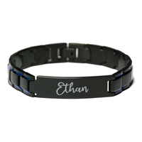 Load image into Gallery viewer, Ethan Bracelet Personalized for Men Custom Name Engraved Jewelry for Boys Men Him Birthday Christmas Adjustable Link Bracelet – front view
