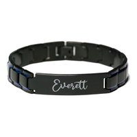 Load image into Gallery viewer, Everett Bracelet Personalized for Men Custom Name Engraved Jewelry for Boys Men Him Birthday Christmas Adjustable Link Bracelet – front view
