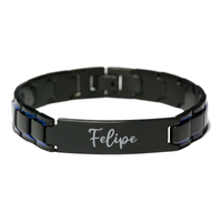Load image into Gallery viewer, Felipe Bracelet Personalized for Men Custom Name Engraved Jewelry for Boys Men Him Birthday Christmas Adjustable Link Bracelet – front view
