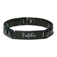 Load image into Gallery viewer, Fielder Bracelet Personalized for Men Custom Name Engraved Jewelry for Boys Men Him Birthday Christmas Adjustable Link Bracelet – front view
