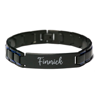 Load image into Gallery viewer, Finnick Bracelet Personalized for Men Custom Name Engraved Jewelry for Boys Men Him Birthday Christmas Adjustable Link Bracelet – front view
