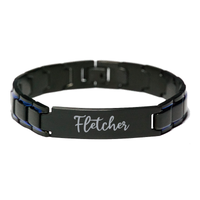 Load image into Gallery viewer, Fletcher Bracelet Personalized for Men Custom Name Engraved Jewelry for Boys Men Him Birthday Christmas Adjustable Link Bracelet – front view
