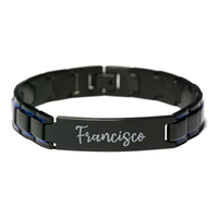 Load image into Gallery viewer, Francisco Bracelet Personalized for Men Custom Name Engraved Jewelry for Boys Men Him Birthday Christmas Adjustable Link Bracelet – front view
