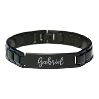 Load image into Gallery viewer, Gabriel Bracelet Personalized for Men Custom Name Engraved Jewelry for Boys Men Him Birthday Christmas Adjustable Link Bracelet – front view
