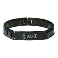 Load image into Gallery viewer, Garrett Bracelet Personalized for Men Custom Name Engraved Jewelry for Boys Men Him Birthday Christmas Adjustable Link Bracelet – front view
