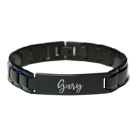 Load image into Gallery viewer, Gary Bracelet Personalized for Men Custom Name Engraved Jewelry for Boys Men Him Birthday Christmas Adjustable Link Bracelet – front view
