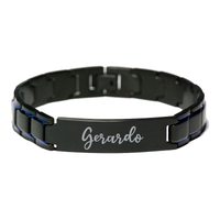 Load image into Gallery viewer, Gerardo Bracelet Personalized for Men Custom Name Engraved Jewelry for Boys Men Him Birthday Christmas Adjustable Link Bracelet – front view
