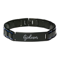 Load image into Gallery viewer, Gideon Bracelet Personalized for Men Custom Name Engraved Jewelry for Boys Men Him Birthday Christmas Adjustable Link Bracelet – front view
