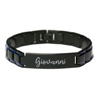 Load image into Gallery viewer, Giovanni Bracelet Personalized for Men Custom Name Engraved Jewelry for Boys Men Him Birthday Christmas Adjustable Link Bracelet – front view
