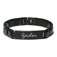 Load image into Gallery viewer, Gordon Bracelet Personalized for Men Custom Name Engraved Jewelry for Boys Men Him Birthday Christmas Adjustable Link Bracelet – front view
