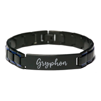 Load image into Gallery viewer, Gryphon Bracelet Personalized for Men Custom Name Engraved Jewelry for Boys Men Him Birthday Christmas Adjustable Link Bracelet – front view
