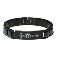 Load image into Gallery viewer, Guillermo Bracelet Personalized for Men Custom Name Engraved Jewelry for Boys Men Him Birthday Christmas Adjustable Link Bracelet – front view
