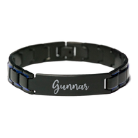 Load image into Gallery viewer, Gunnar Bracelet Personalized for Men Custom Name Engraved Jewelry for Boys Men Him Birthday Christmas Adjustable Link Bracelet – front view
