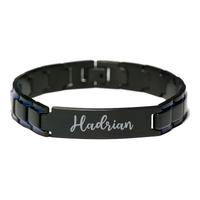Load image into Gallery viewer, Hadrian Bracelet Personalized for Men Custom Name Engraved Jewelry for Boys Men Him Birthday Christmas Adjustable Link Bracelet – front view
