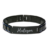 Load image into Gallery viewer, Halcyon Bracelet Personalized for Men Custom Name Engraved Jewelry for Boys Men Him Birthday Christmas Adjustable Link Bracelet – front view
