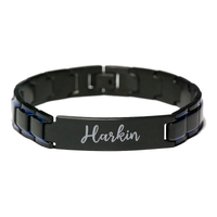 Load image into Gallery viewer, Harkin Bracelet Personalized for Men Custom Name Engraved Jewelry for Boys Men Him Birthday Christmas Adjustable Link Bracelet – front view
