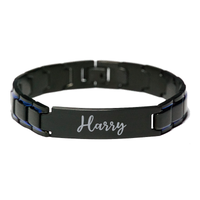 Load image into Gallery viewer, Harry Bracelet Personalized for Men Custom Name Engraved Jewelry for Boys Men Him Birthday Christmas Adjustable Link Bracelet – front view
