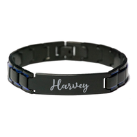 Load image into Gallery viewer, Harvey Bracelet Personalized for Men Custom Name Engraved Jewelry for Boys Men Him Birthday Christmas Adjustable Link Bracelet – front view
