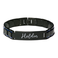 Load image into Gallery viewer, Holden Bracelet Personalized for Men Custom Name Engraved Jewelry for Boys Men Him Birthday Christmas Adjustable Link Bracelet – front view
