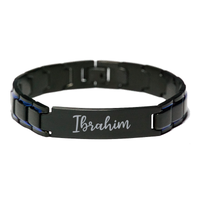 Load image into Gallery viewer, Ibrahim Bracelet Personalized for Men Custom Name Engraved Jewelry for Boys Men Him Birthday Christmas Adjustable Link Bracelet – front view
