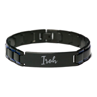 Load image into Gallery viewer, Iroh Bracelet Personalized for Men Custom Name Engraved Jewelry for Boys Men Him Birthday Christmas Adjustable Link Bracelet – front view
