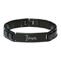 Load image into Gallery viewer, Ivan Bracelet Personalized for Men Custom Name Engraved Jewelry for Boys Men Him Birthday Christmas Adjustable Link Bracelet – front view
