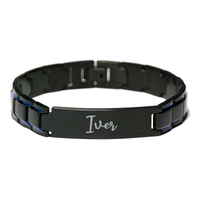 Load image into Gallery viewer, Iver Bracelet Personalized for Men Custom Name Engraved Jewelry for Boys Men Him Birthday Christmas Adjustable Link Bracelet – front view
